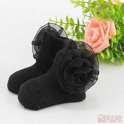 【春秋全棉純色兒童女襪小花朵女短襪甜美嬰兒寶寶童襪廠家批發】義烏市偌顏電子商務商行 - 產品庫